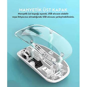 �effaf Tasar�m Kablosuz �arjl� Mouse (Bluetooth + USB �ift Mod)