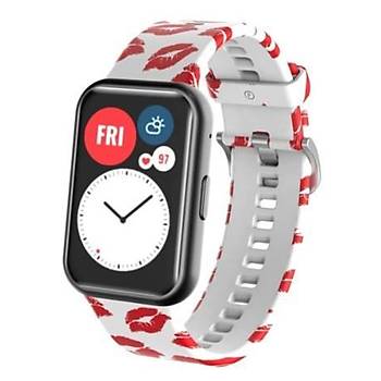 Huawei Watch Fit Desenli Silikon Kordon