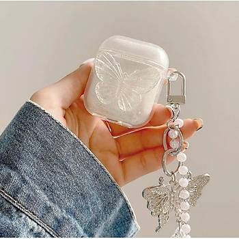 Kelebekli Simli 1/2 Nesil Uyumlu Airpods K�l�f