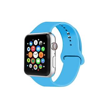 Apple Watch Uyumlu Silikon Kordon 2 3 4 5 6 Seri 38 - 40 Mm Pudra Pembe