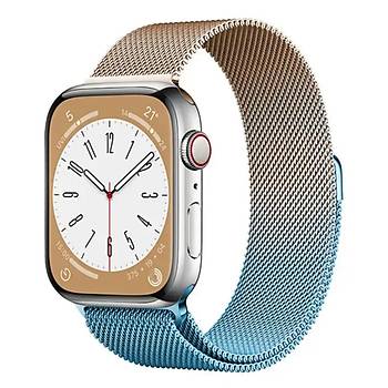 Apple Watch 8 7 6 5 4 3 Se Ultra Uyumlu 42 / 44 / 45 / 49MM Milano Loop �elik �rme Metal M�knat�sl� Kordon