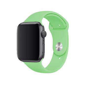 Apple Watch Uyumlu Silikon Kordon 2 3 4 5 6 Seri 38 - 40 Mm Pudra Pembe