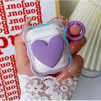 Airpods 2.nesil Uyumlu Silikon Sevimli Kalpli K�l�f 