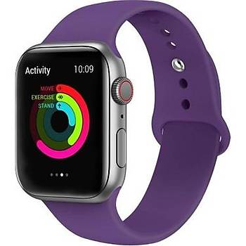 Apple Watch Uyumlu Silikon Kordon 2 3 4 5 6 Seri 38 - 40 Mm Pudra Pembe
