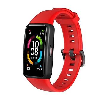 Honor Band 6 Ak�ll� Saat Uyumlu Sportif Silikon Kordon/Kay��