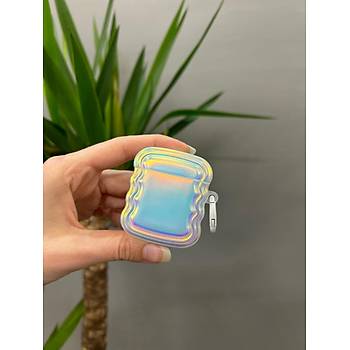 Airpods 1 Ve 2.Nesil Uyumlu Hologram Zigzagl� Puf K�l�f