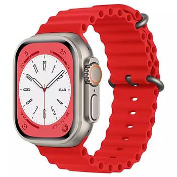 Apple Watch Ultra 49MM Uyumlu Ocean Kordon Silikon Kay��