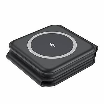 3 �n 1 MagSafe Wireless Charger Katlanabilir Kablosuz �arj �stasyonu 