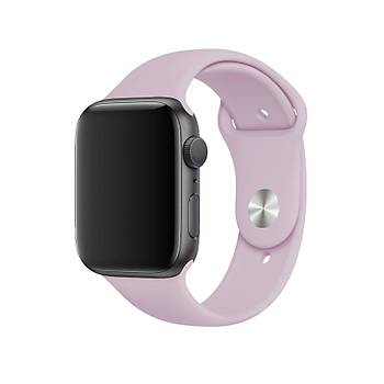Apple Watch Uyumlu Silikon Kordon 2 3 4 5 6 Seri 38 - 40 Mm Pudra Pembe