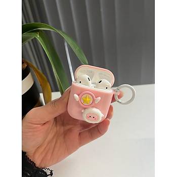 Airpods 1 Ve 2. Nesil Uyumlu Pembe Kanatl� Y�ld�z K�l�f