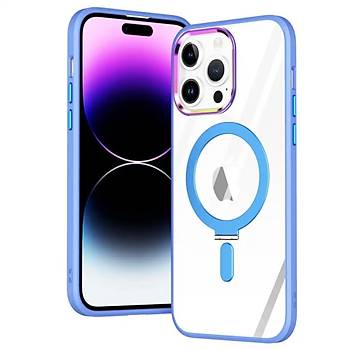 Iphone 14 Pro Max Uyumlu K�l�f Kamera ��k�nt�l� Metal Magsafe Manyetik Y�z�k Standl�