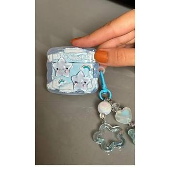 Airpods 4. Nesil Ile Uyumlu Sevimli Y�ld�z Fig�rl� Ve Boncuk S�sl� Kulakl�k K�l�f�