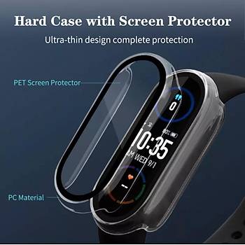 Xiaomi Mi Band 5 Uyumlu Ekran Ve Kasa Koruyucu K�l�f 360 Tam Koruma