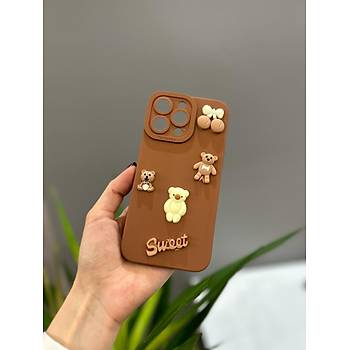 Iphone Uyumlu Sevimli Ay�c�kl� K�l�f Kahverengi