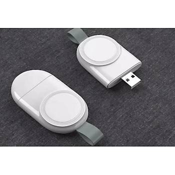 Apple Watch Uyumlu USB Manyetik Ta��nabilir Kablosuz �arj Cihaz�