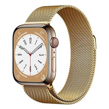Apple Watch 8 7 6 5 4 3 Se Ultra Uyumlu 42 / 44 / 45 / 49MM Milano Loop �elik �rme Metal M�knat�sl� Kordon