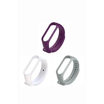 Xiaomi Mi Band 3-4 Silikon Kordon 3'l� Set K�rm�z� Turuncu Sar�