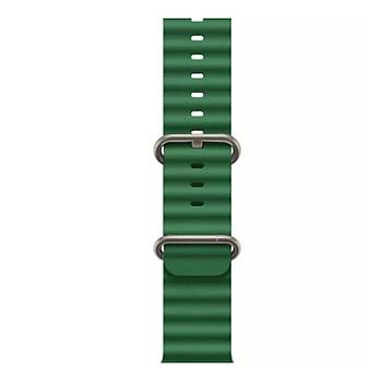 Apple Watch Ultra 49mm Uyumlu Ocean Kordon Silikon Kay�� Okyanus Kordon (Ye�il)