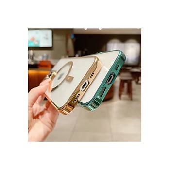 Iphone Uyumlu Kamera Korumal� Renkli Magsafe K�l�f Gold
