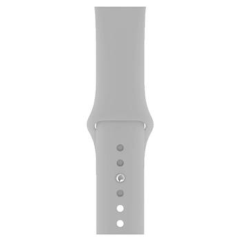 Apple Watch Uyumlu Silikon Kordon 2 3 4 5 6 Seri 38 - 40 Mm Pudra Pembe