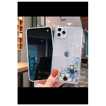 Iphone 12 Pro Max Sulu Simli Sosyal Medya Logolu K�l�f