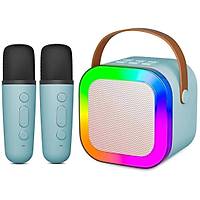 �ift Mikrofonlu Kablosuz Karaoke Sound System Ta��nabilir M�zik Kutusu