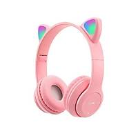 P47M Kedi Kulak Kablosuz Kulak �st� Bluetooth Kulakl�k