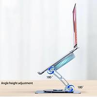 Tek Fanl� Ayarlanabilir Metal Laptop Stand� (360 Derece D�nebilen)
