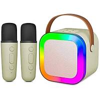 �ift Mikrofonlu Kablosuz Karaoke Sound System Ta��nabilir M�zik Kutusu