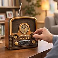 NS 7211-BT Nostaljik Radyo Bluetooth Hoparl�r (SD Kart ve USB Giri�li )