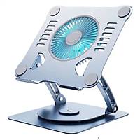 Tek Fanl� Ayarlanabilir Metal Laptop Stand� (360 Derece D�nebilen)