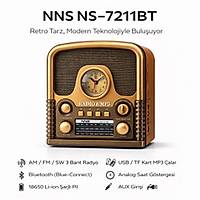 NS 7211-BT Nostaljik Radyo Bluetooth Hoparl�r (SD Kart ve USB Giri�li )