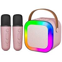 �ift Mikrofonlu Kablosuz Karaoke Sound System Ta��nabilir M�zik Kutusu