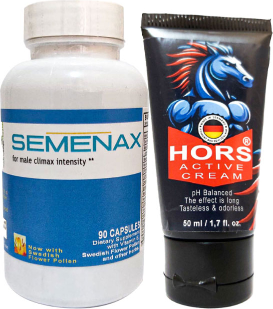 Semenax 90 Lı Erkeklere Özel Karışım + Hors Active Cream 50 ml Erkek Katılaştırıcı Krem