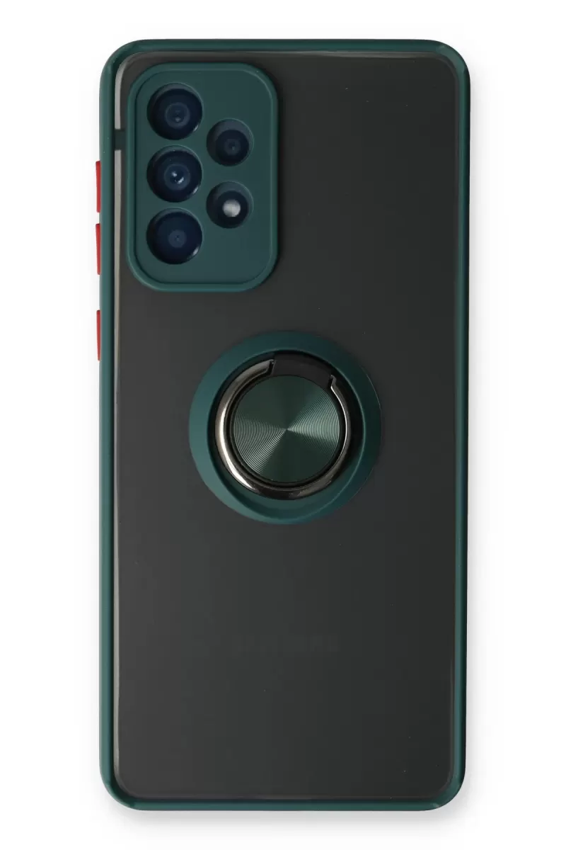 Galaxy A73 5G Kılıf Montreal Yüzüklü Silikon Kapak - Yeşil