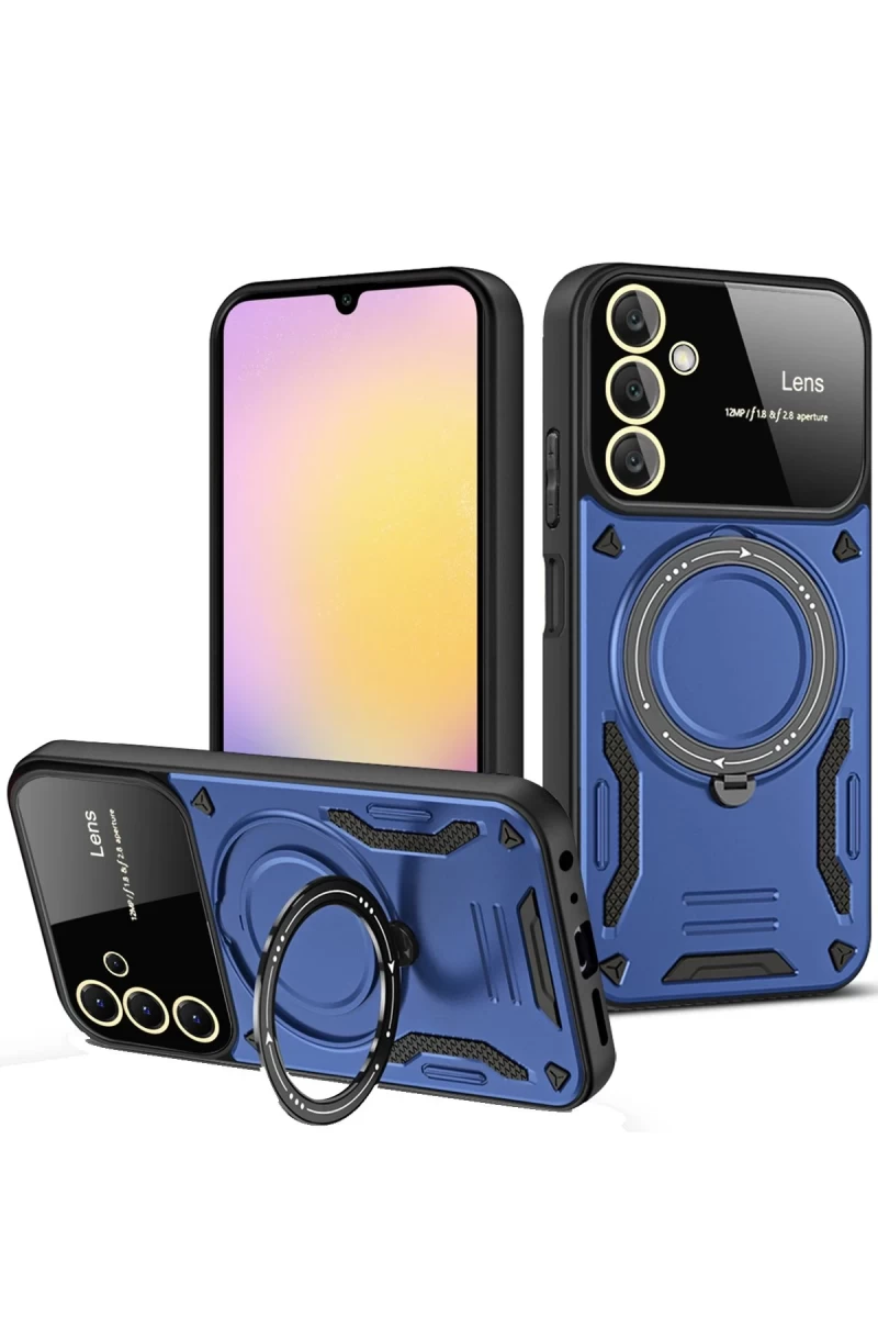 Samsung Galaxy A05S Uyumlu Kılıf Joy Lens Standlı Kapak - Lacivert