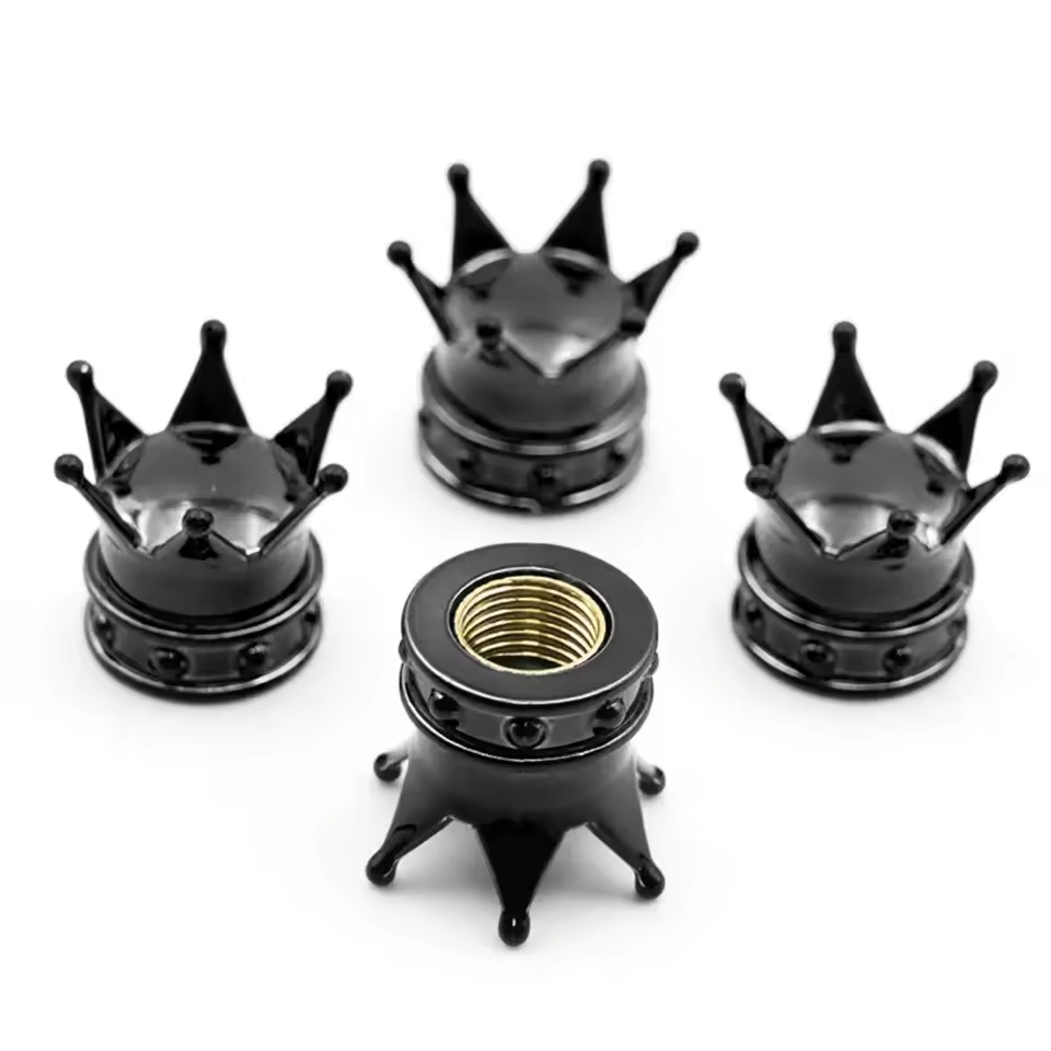 Kral Tacı Alüminyum Sibop Kapağı 4'lü Siyah