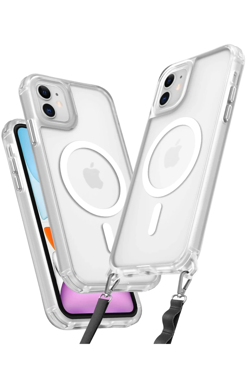 Apple iPhone 11 Uyumlu Kılıf Enka Magsafe Silikon Kılıf - Şeffaf