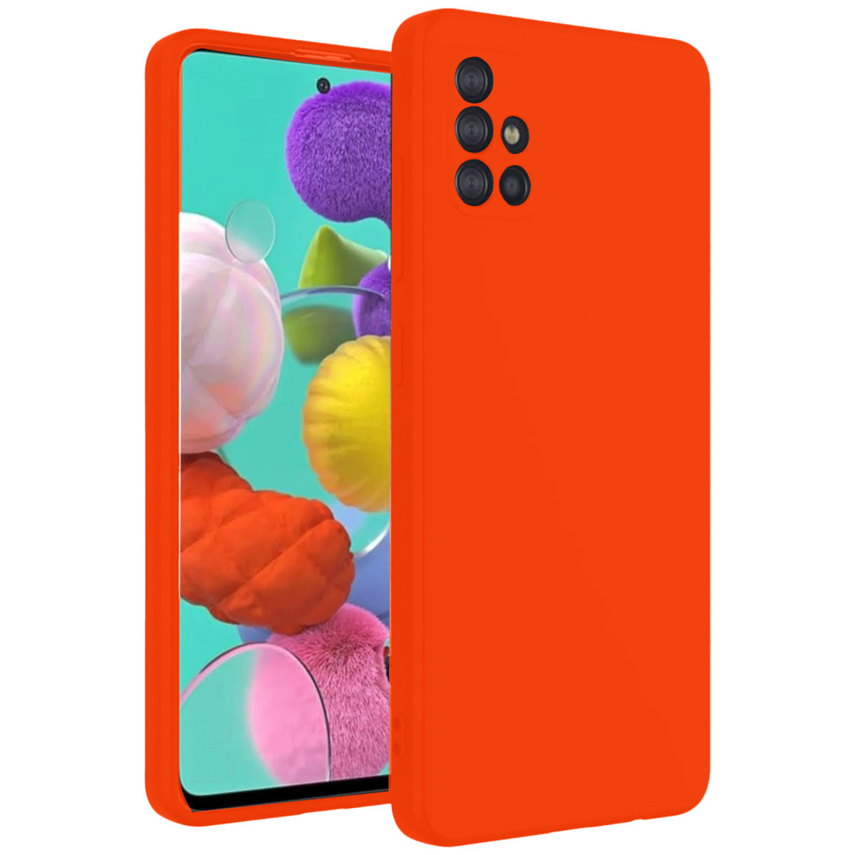 Galaxy A31 Kılıf Nano içi Kadife Silikon - Turuncu
