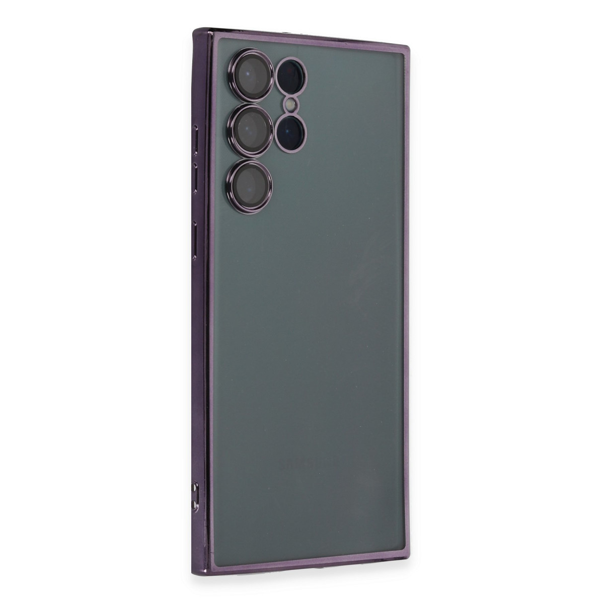 Galaxy S22 Ultra Kılıf Razer Lensli Silikon - Mor