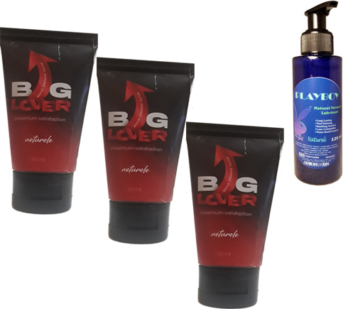 Big Lover Biglover Erkeklere Özel 50 ml Jel 50 ml Maximum Strength Hardening Gel For Men 3ADET+PLAYBOY Natural Personal Lubricant 125ML