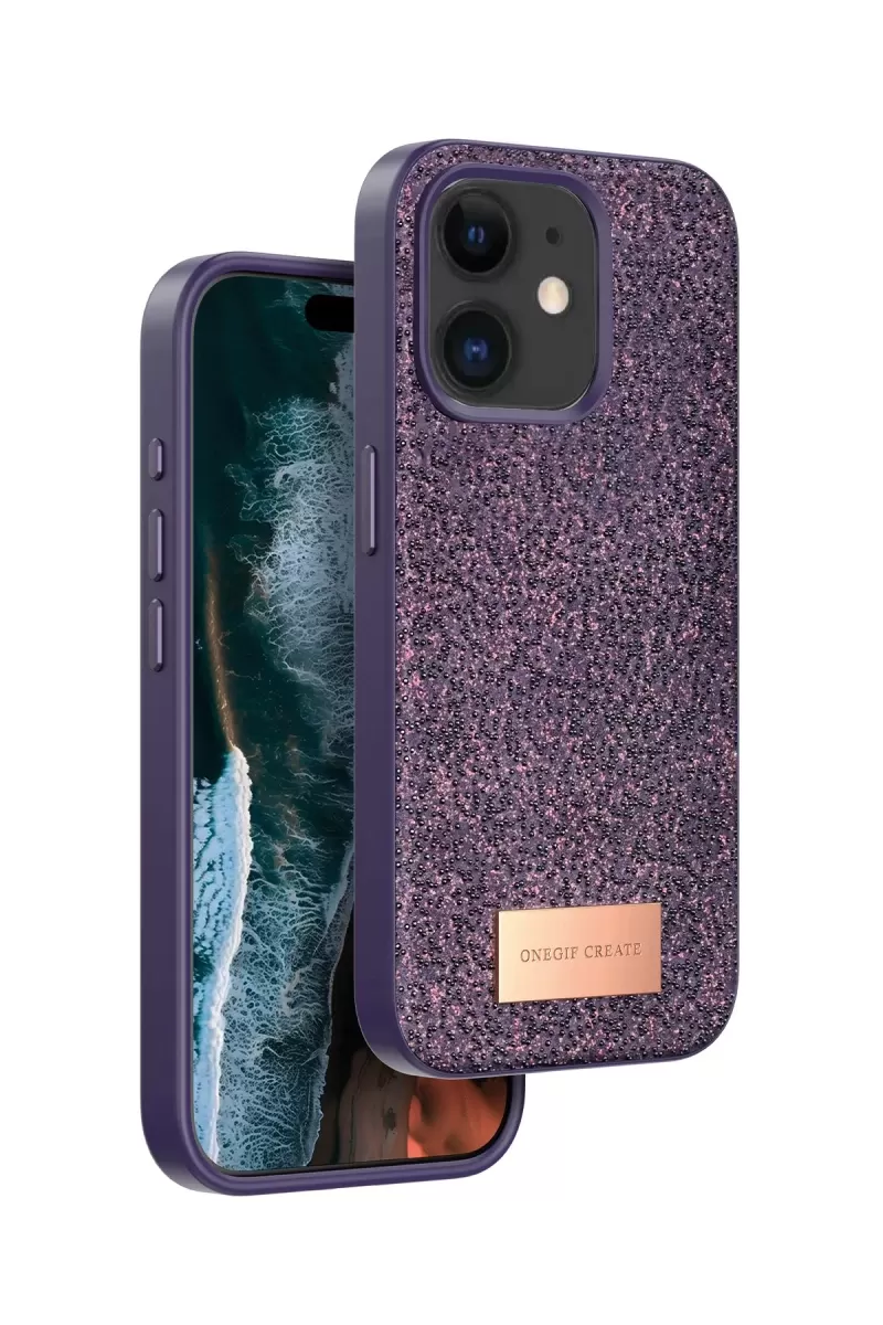 iPhone 11 Bright Simli Kapak - Derin Mor
