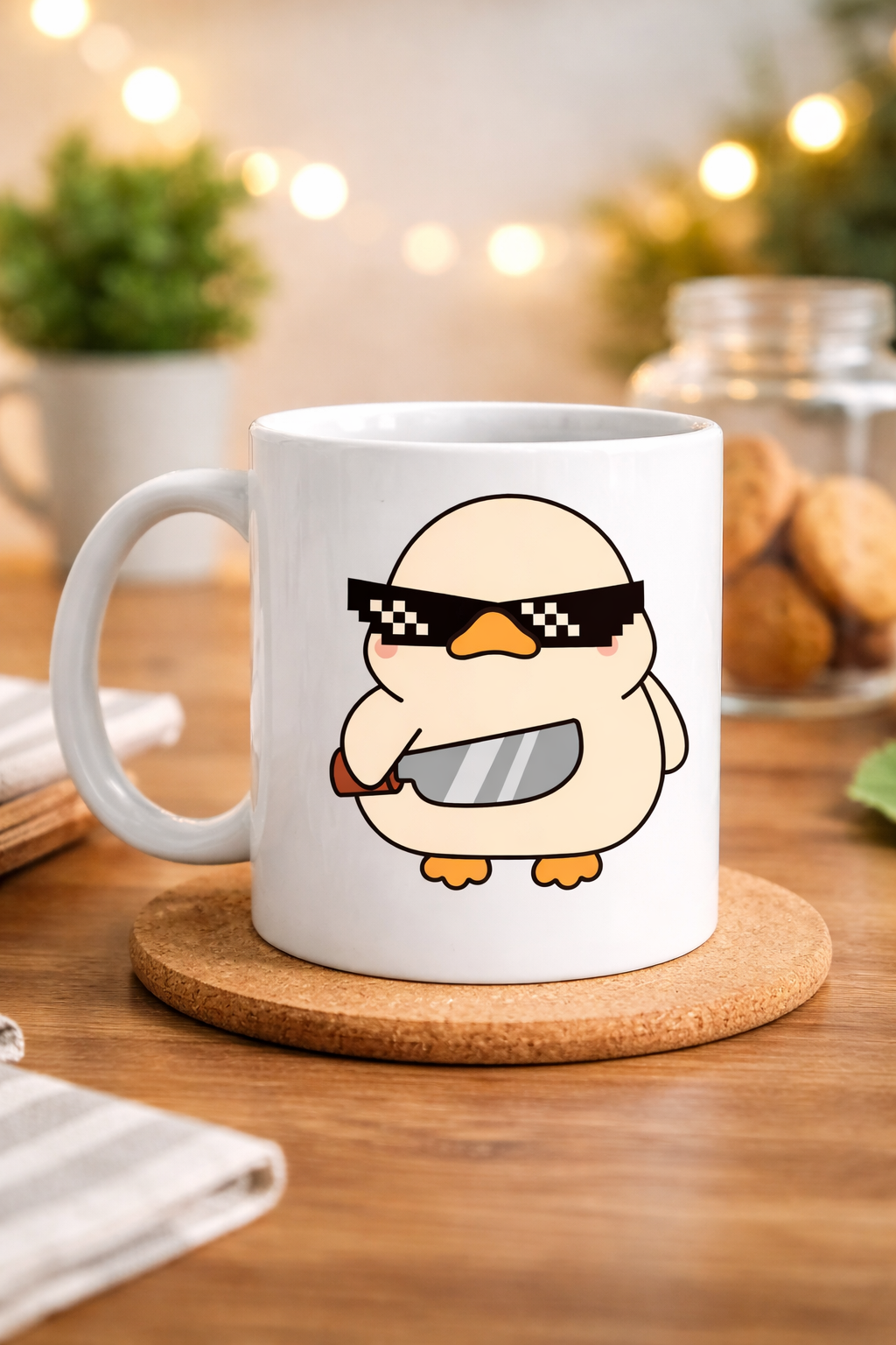 “Deal With It” Havalı Ördek Tasarımlı Porselen Kupa MODEL 80 – Eğlenceli, Mizahi &amp; Hediyelik Kahve Kupası