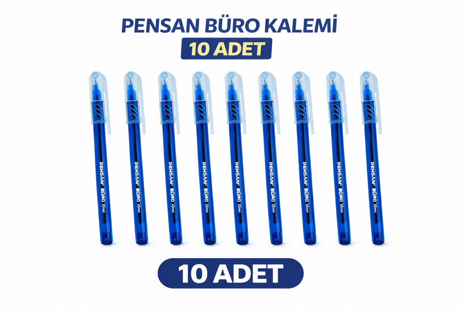 Pensan Büro Tükenmez Kalem 1.0 mm Mavi 10 Adet