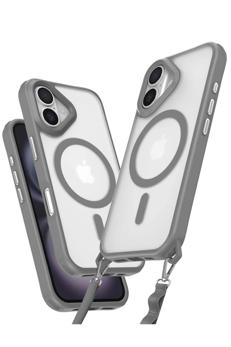 Apple iPhone 16 Plus Uyumlu Kılıf Enka Magsafe Silikon Kılıf - Titan Gri