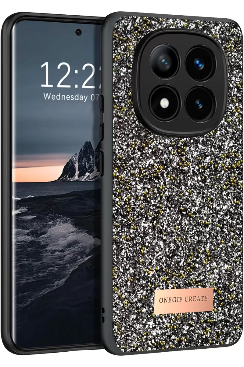 Note 14 Pro 4G Bright Simli Kapak - Gümüş