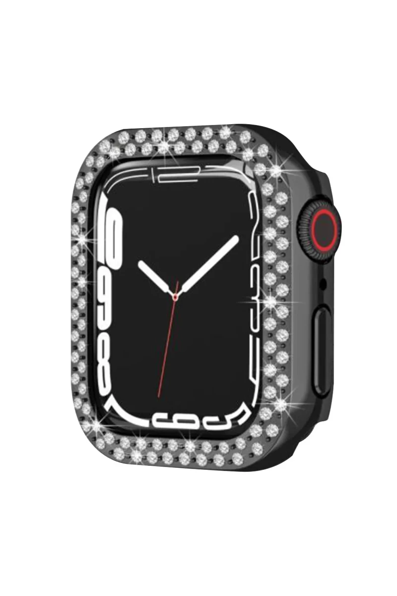 Apple Watch 42mm Uyumlu Taşlı Kasa - Siyah
