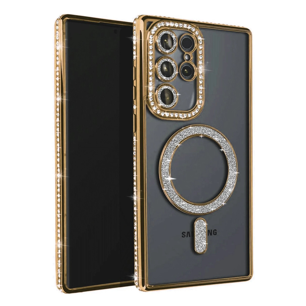 Galaxy S23 Ultra Joke Simli Magneticsafe Kılıf - Gold