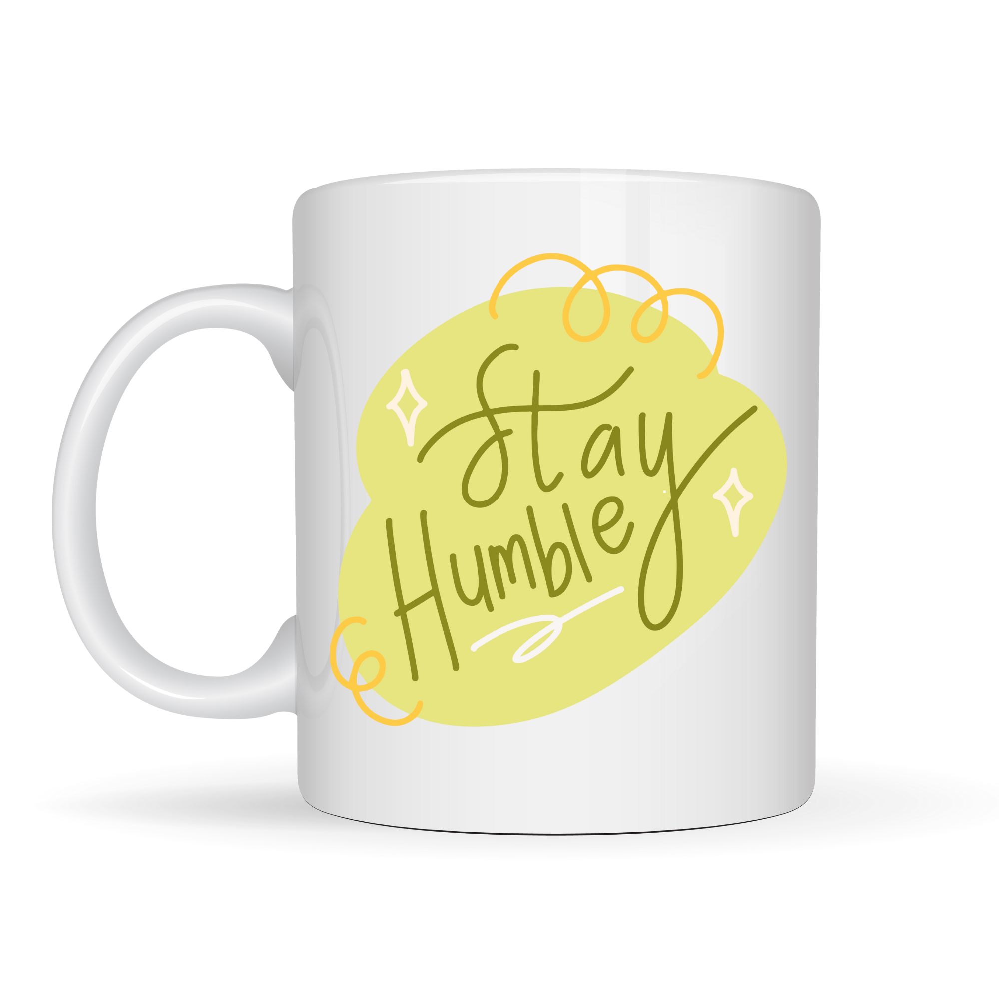 Stay Humble Porselen Kupa MODEL 129 – Minimal Motivasyon Kupası, Şık Tasarım, Günlük Kahve &amp; Çay Kupası