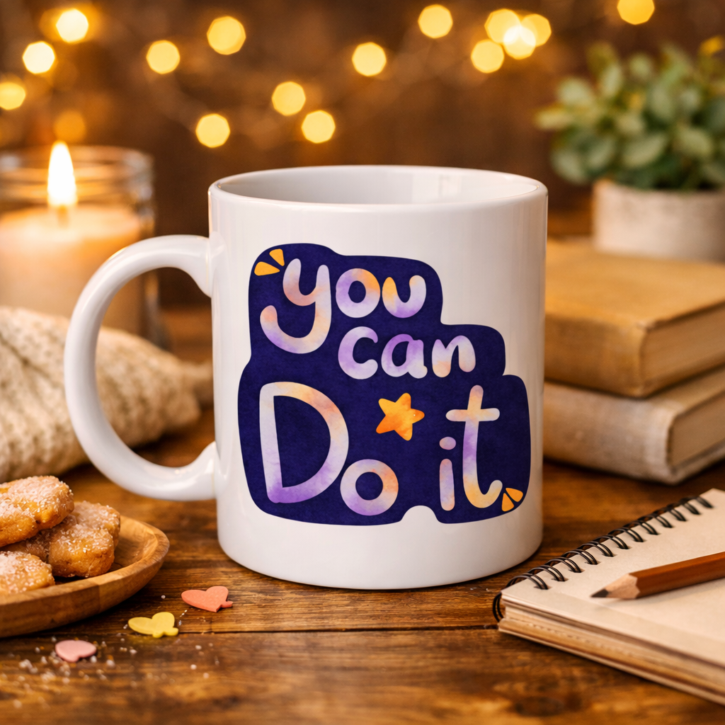 You Can Do It Motivasyon Kupası MODEL 132 – İlham Veren Tasarım, Porselen Kupa, Ofis &amp; Hediye Kupası